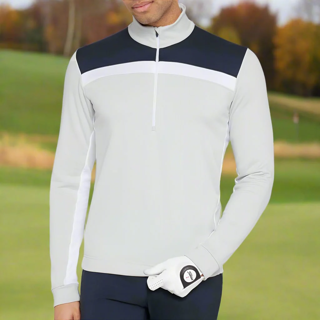 Galvin Green Dean 1/2 Zip Pullover - Cool Grey/Navy - Image 5