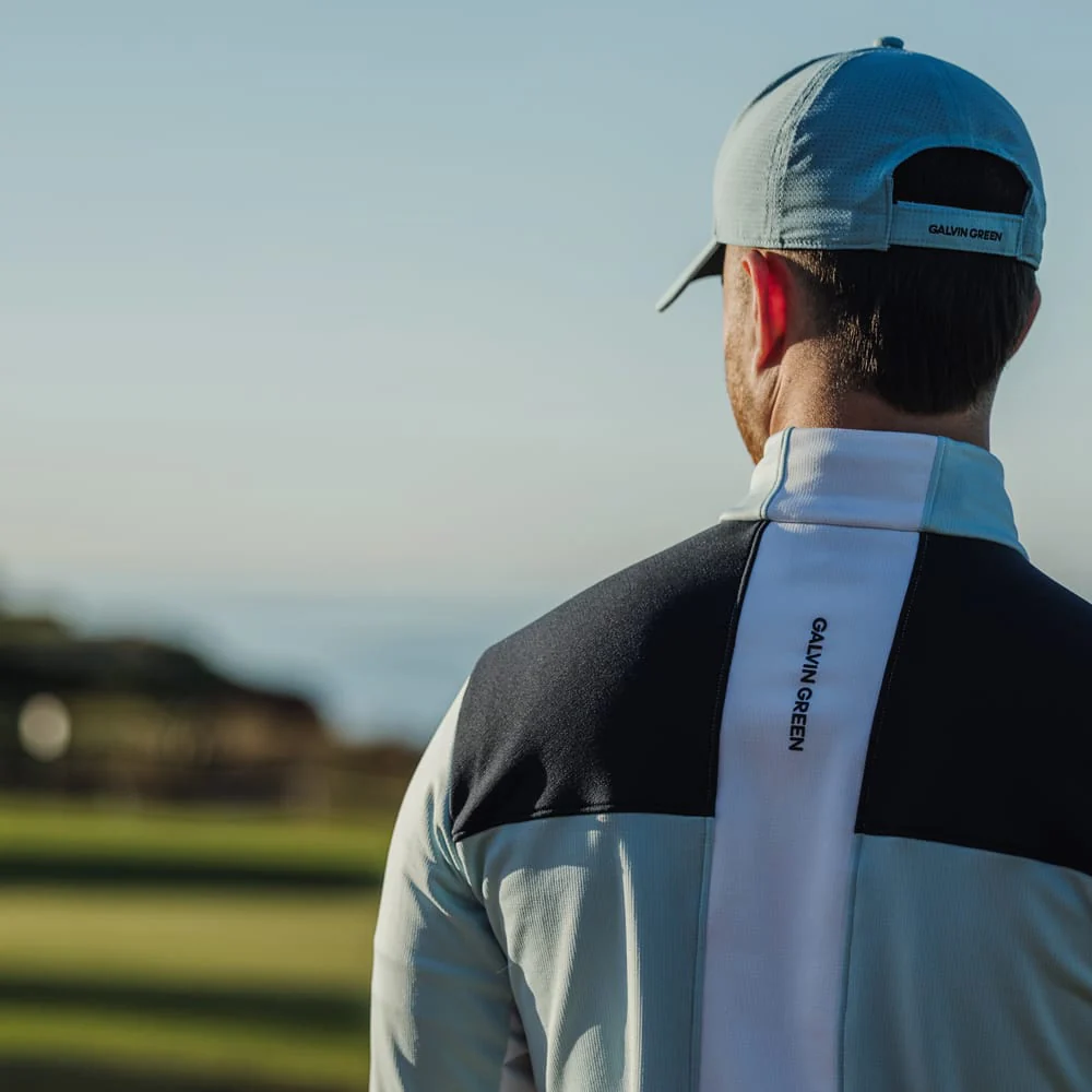 Galvin Green Dean 1/4 Zip Pullover - Crystal Blue/White/Navy - Image 6