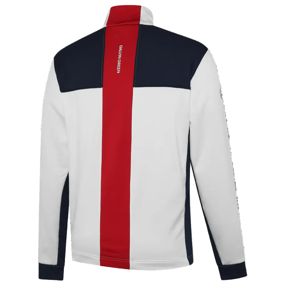Galvin Green Dean 1/4 Zip Pullover - White/Navy/Red - Image 2