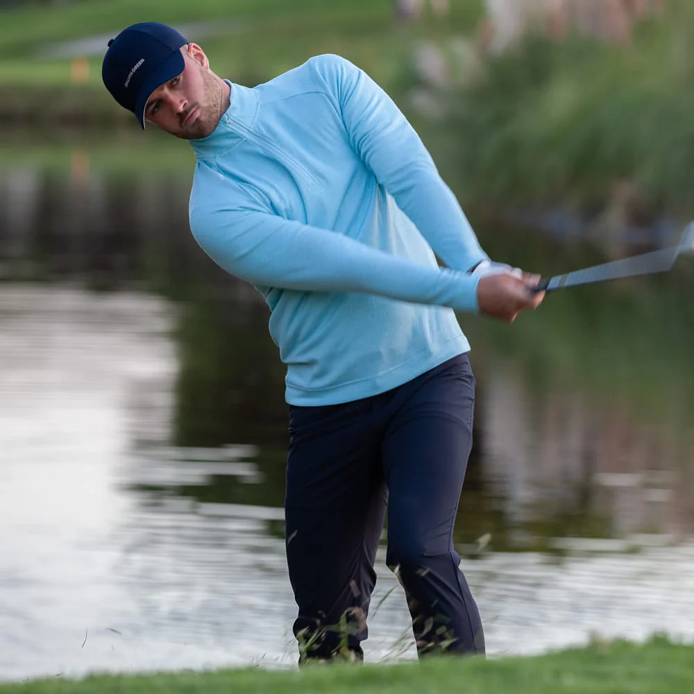 Galvin Green Dion 1/4 Zip Pullover - Crystal Blue Melange - Image 7