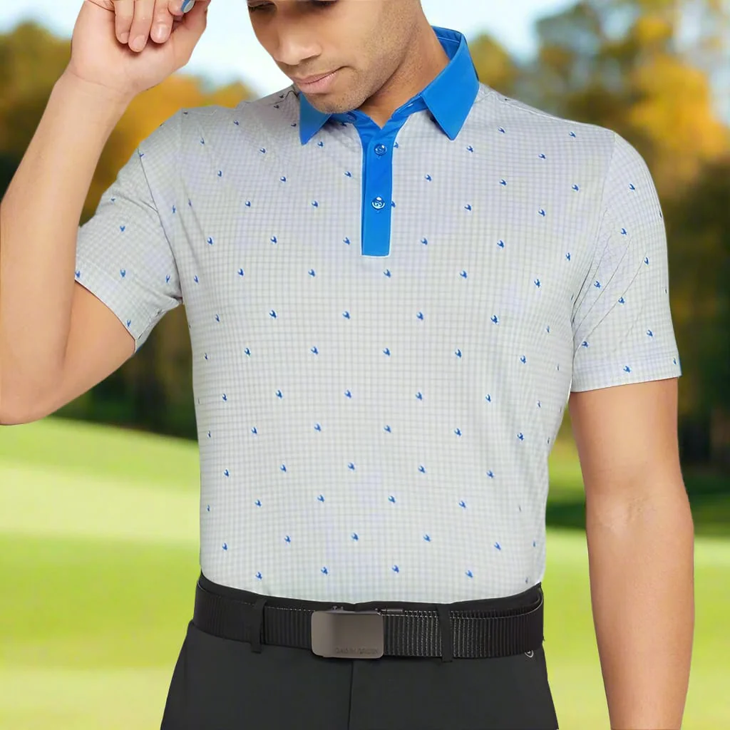 Galvin Green Marley Polo Shirt - White/Royal Blue - Image 5