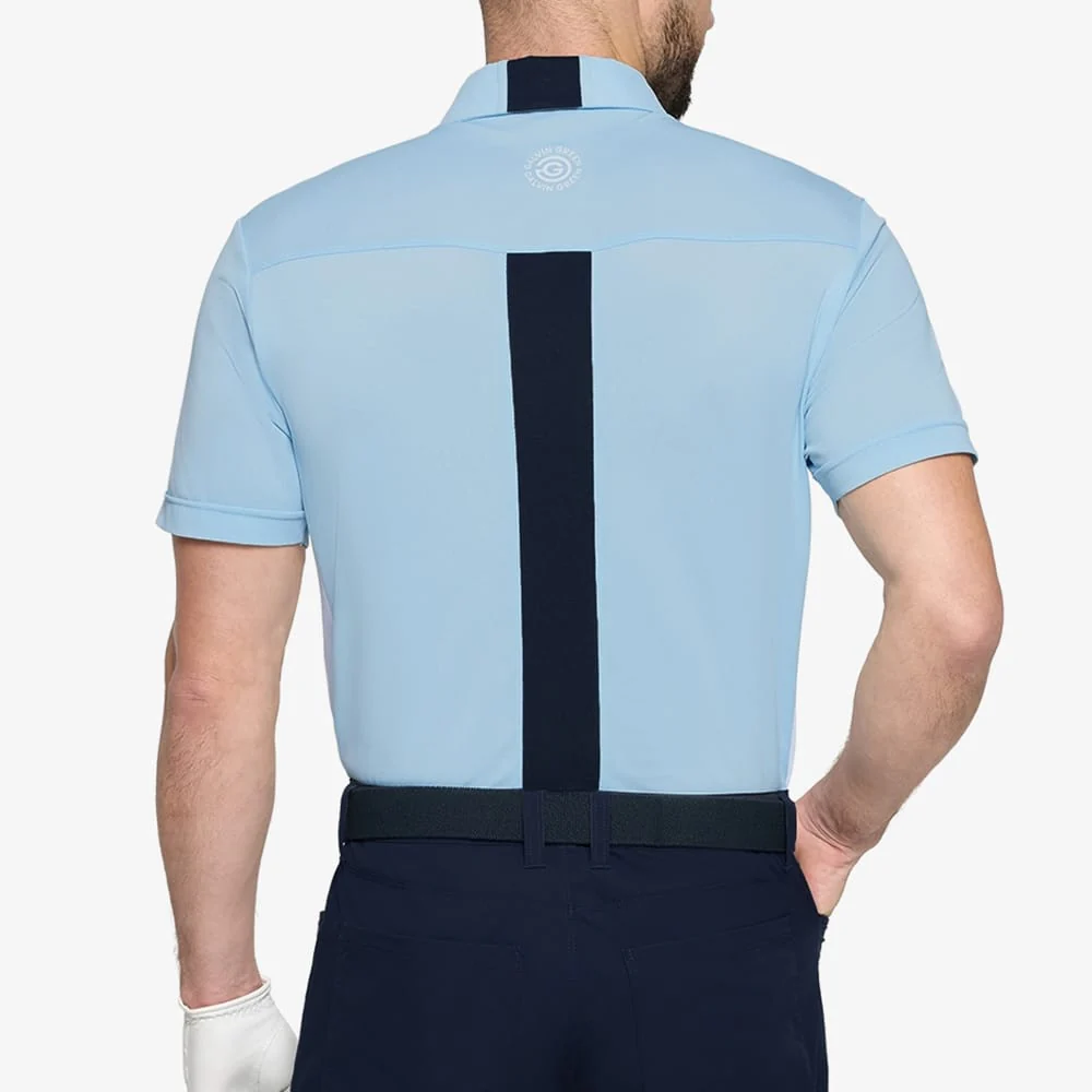 Galvin Green Mitchell Polo Shirt - Crystal Blue/White/Navy - Image 3