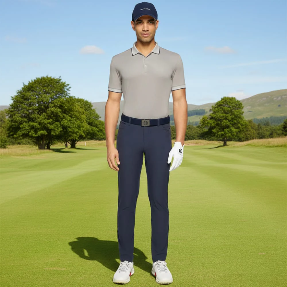 Galvin Green Moon Polo Shirt - Sand/Navy - Image 3