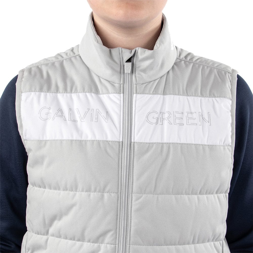 Galvin Green Junior Ronie Padded Gilet - Cool Grey/White - Image 4