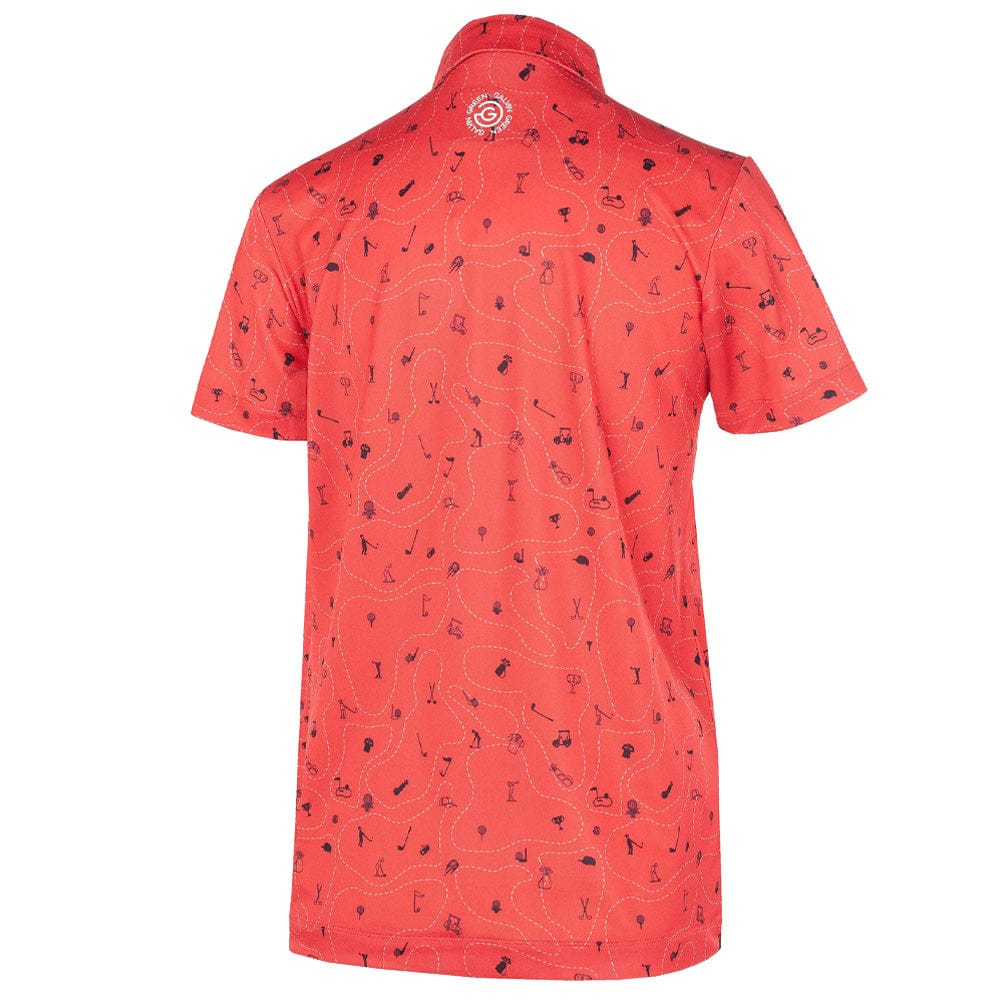 Galvin Green Junior Rowan Polo Shirt - Red/Black - Image 2
