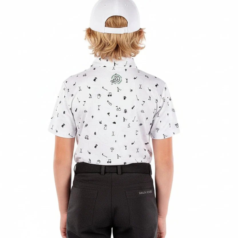 Galvin Green Junior Rowan Polo Shirt - White/Black - Image 3