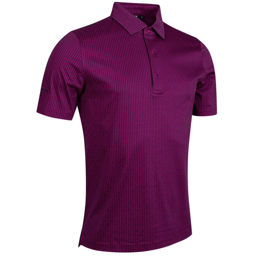 Glenmuir Dunkeld Polo Shirt - Raspberry/Navy - Image 3
