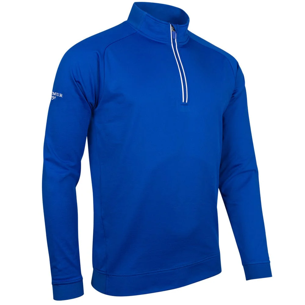 Glenmuir Esk 1/4 Zip Pullover - Ascot Blue/White - Image 3