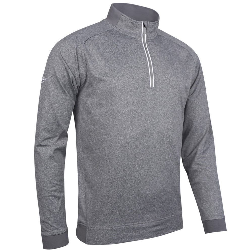 Glenmuir Esk 1/4 Zip Pullover - Light Grey Marl/White - Image 3