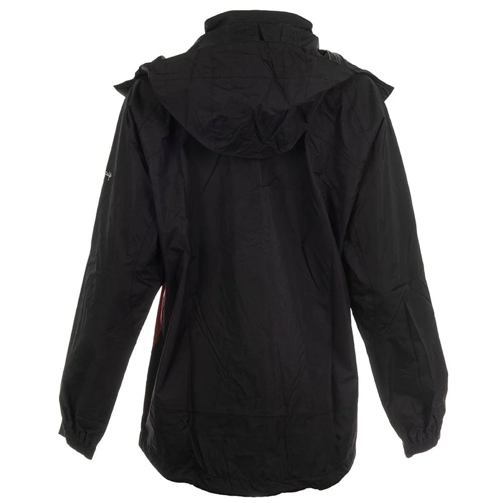 ProQuip Sophie Ultralite Ladies Waterproof Jacket - Black/Coral - Image 2