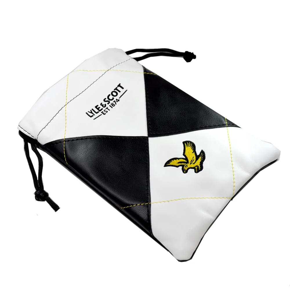 Lyle & Scott Argyle Links Pouch Gift Set - White/Black - Image 4