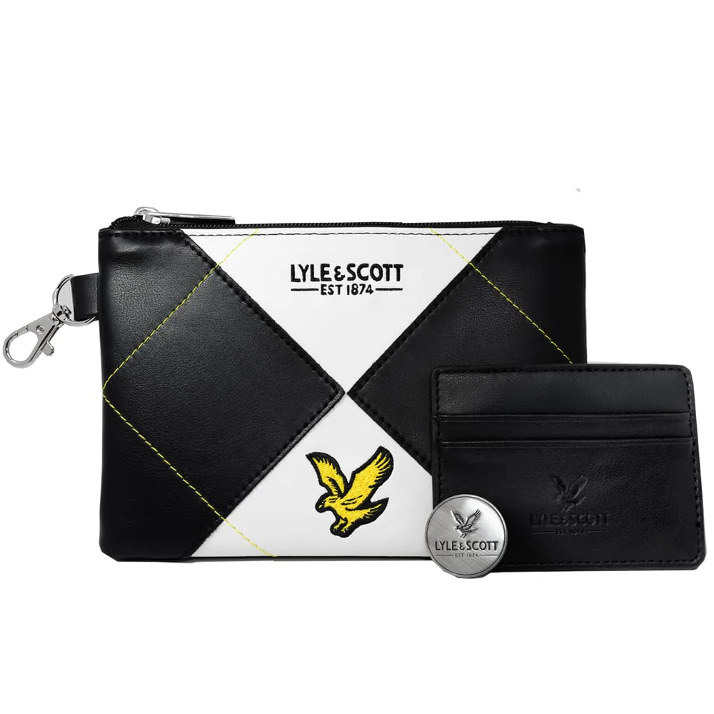 Lyle & Scott Argyle Premium Valuables Pouch - White/Black - Image 2