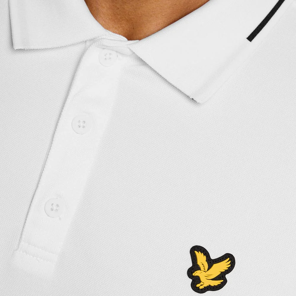 Lyle & Scott Golf 1874 Tipped Tech Polo Shirt - White - Image 3