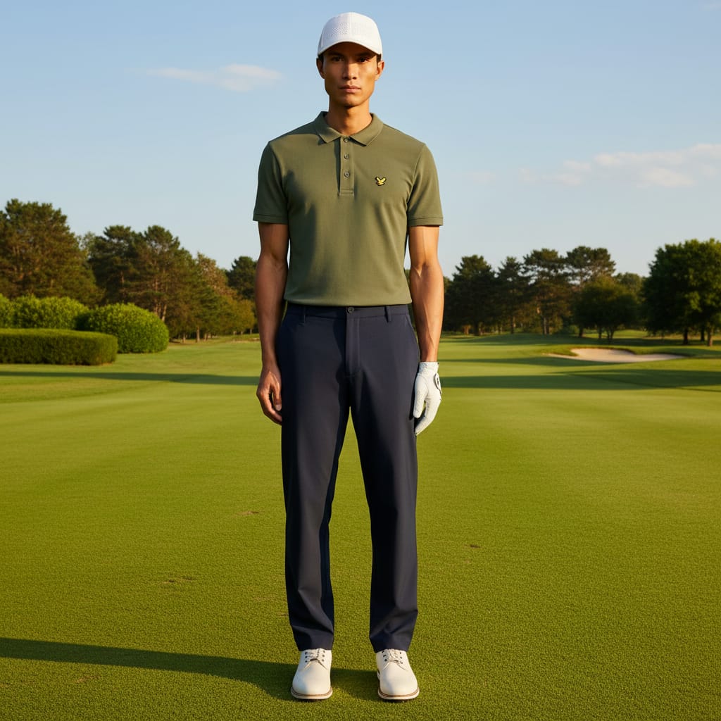 Lyle & Scott Golf Core Polo Shirt - Cactus Green - Image 5