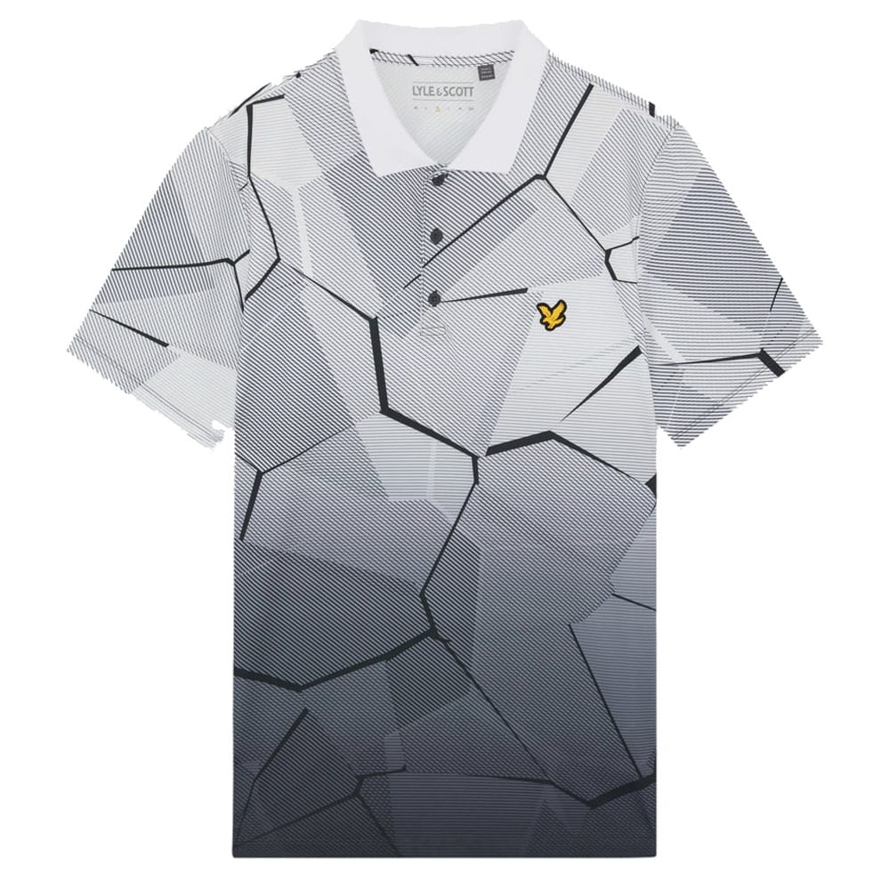 Lyle & Scott Golf Geometric Print Polo Shirt - Ultimate Grey