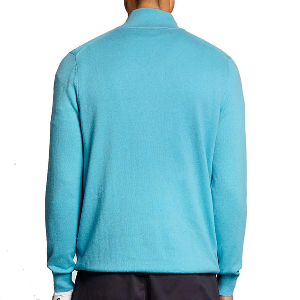 Lyle & Scott Golf Quarter Zip Jumper - Aquamarine Blue - Image 2