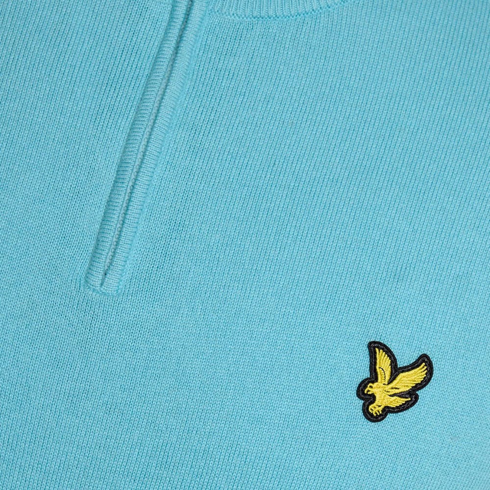 Lyle & Scott Golf Quarter Zip Jumper - Aquamarine Blue - Image 3