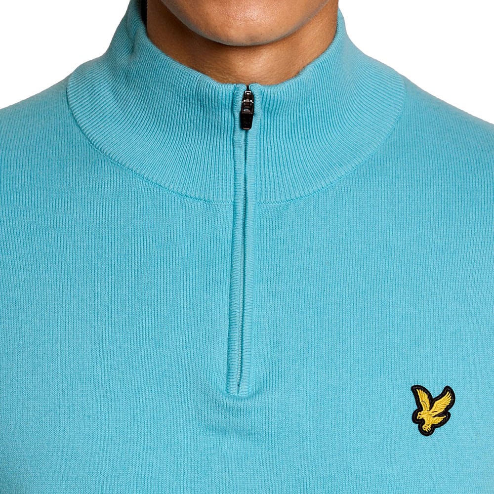 Lyle & Scott Golf Quarter Zip Jumper - Aquamarine Blue - Image 5