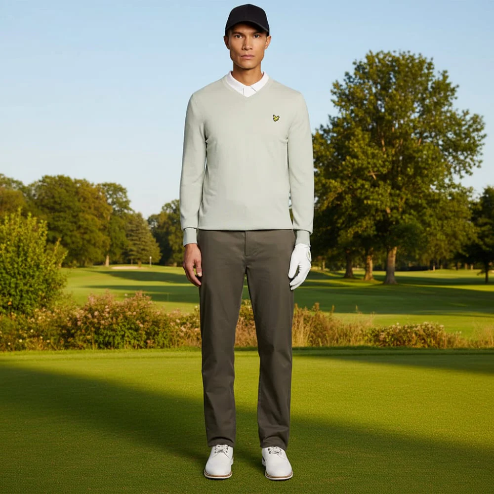 Lyle & Scott Golf V Neck Pullover - Cloud - Image 4