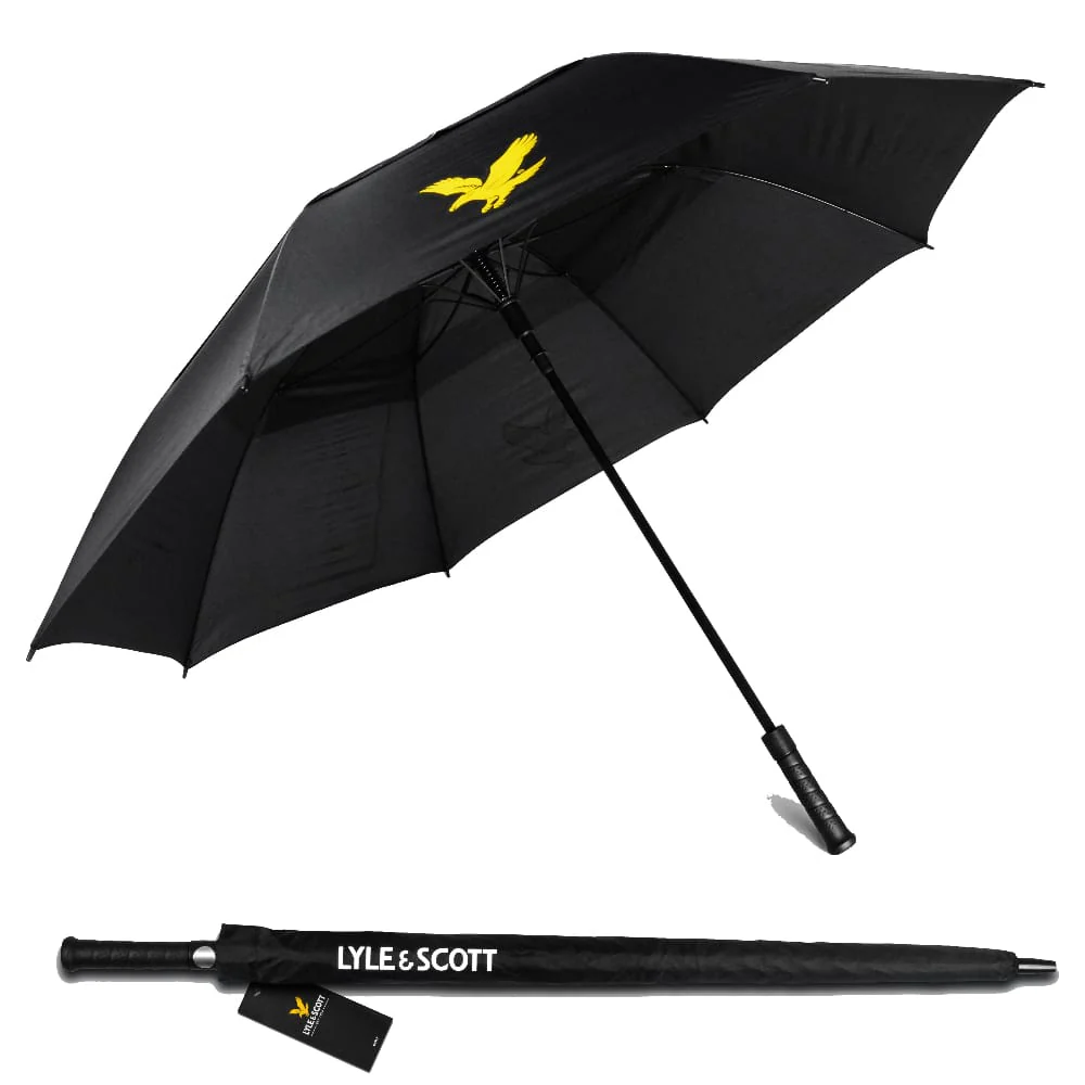 Lyle & Scott Wind Proof Umbrella - Black - Image 3