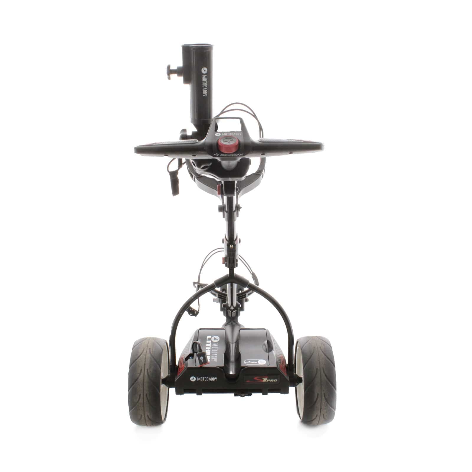 Motocaddy S1 3-Wheel Electric Trolley 18 Hole Lithium - Black Red - Image 4