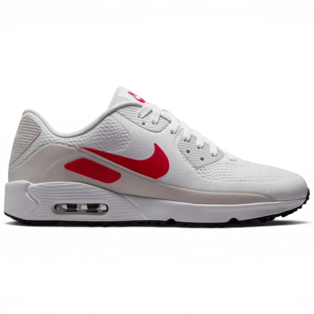 Nike Air Max 90 G Waterproof Spikeless Shoes - White/Fire Red/Photon Dust/Midnight Navy