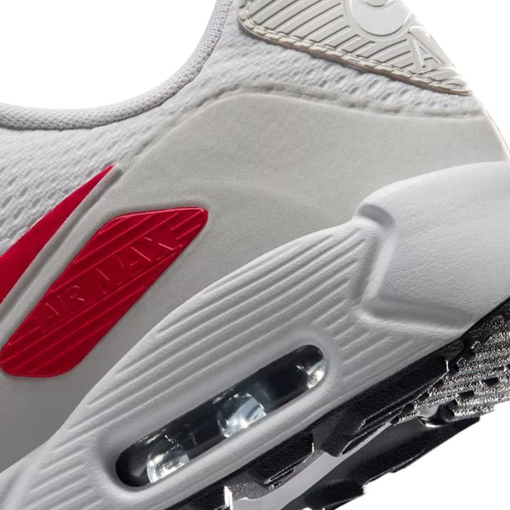 Nike Air Max 90 G Waterproof Spikeless Shoes - White/Fire Red/Photon Dust/Midnight Navy - Image 3