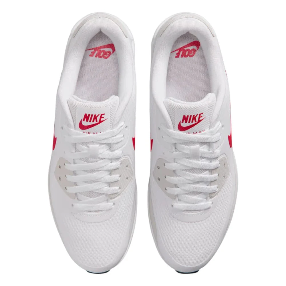 Nike Air Max 90 G Waterproof Spikeless Shoes - White/Fire Red/Photon Dust/Midnight Navy - Image 6