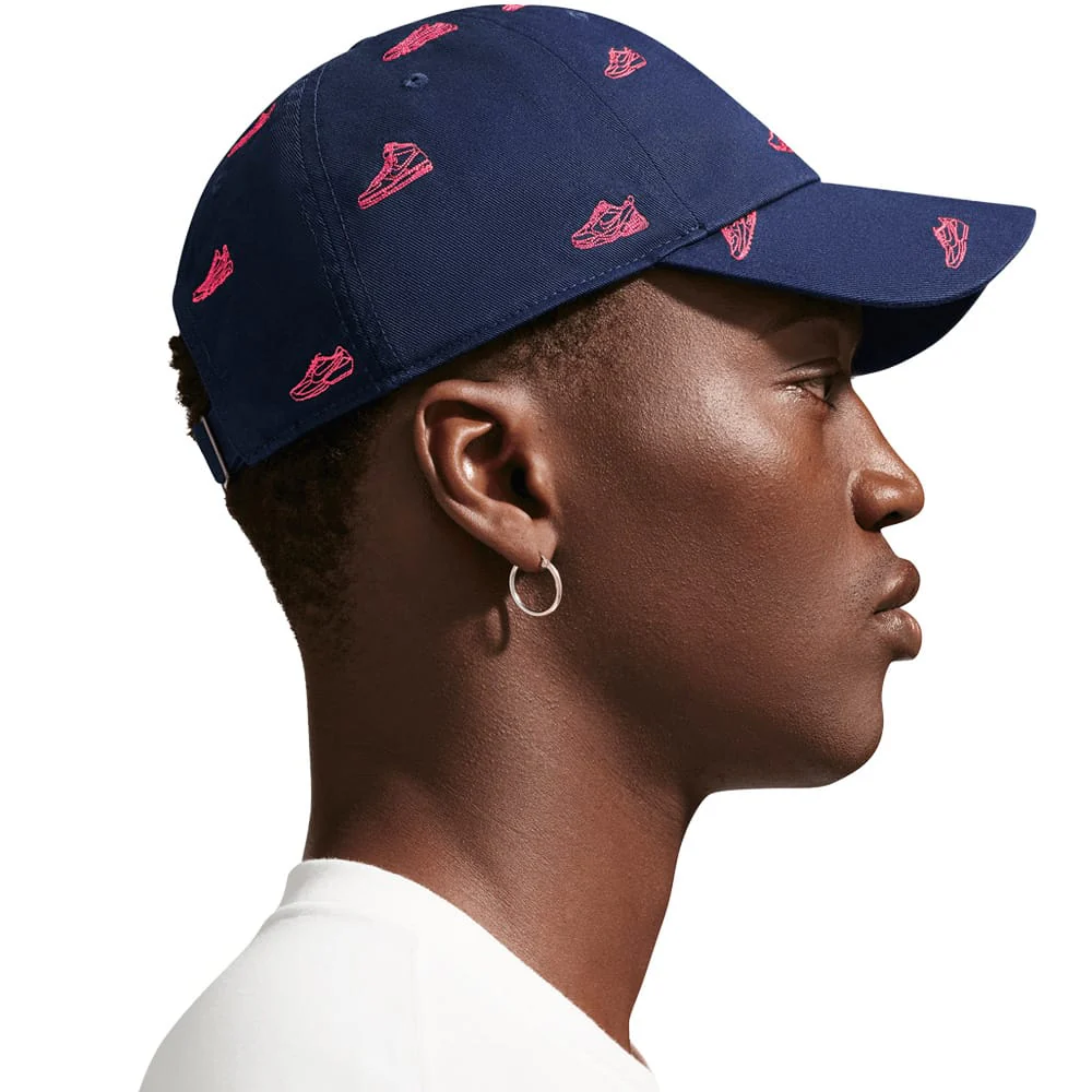 Nike Club Unstructured Golf Cap - College Navy/Hot Lava - Image 6