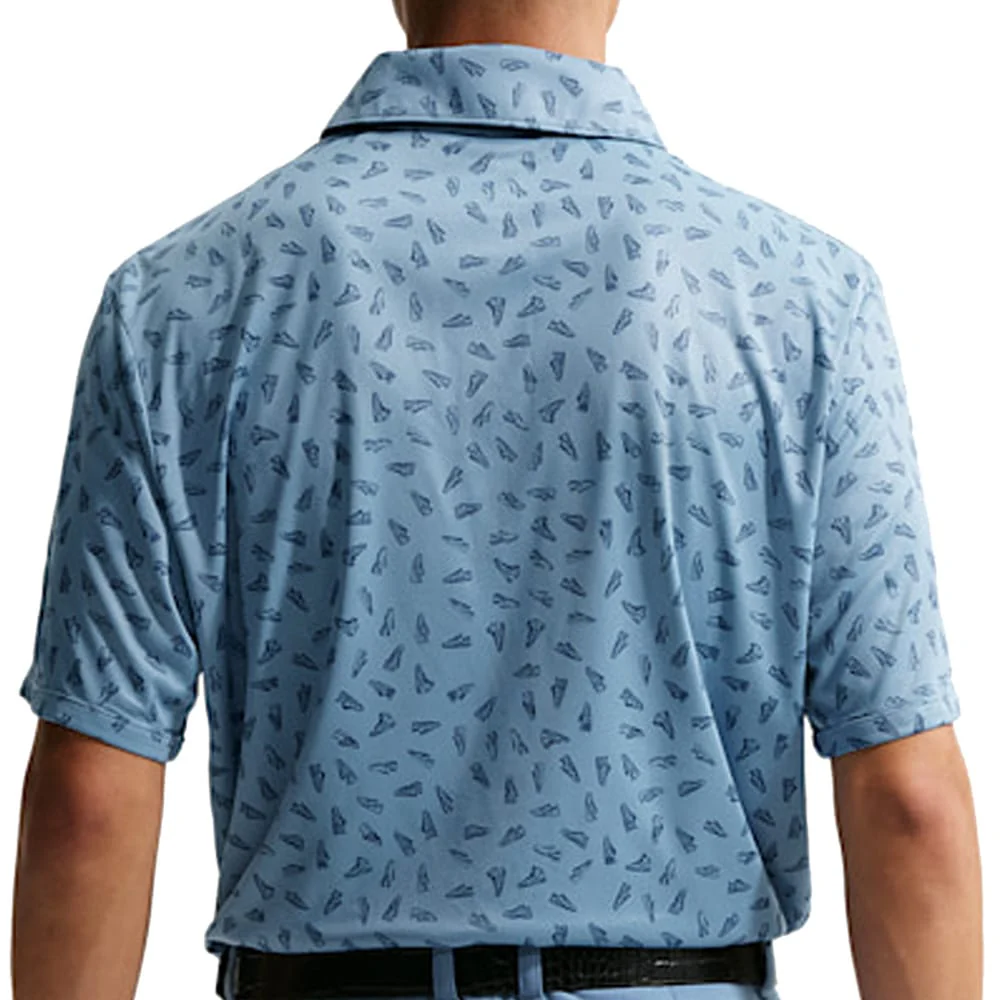 Nike Dri-Fit Par 5 Shoe Print Polo Shirt - Work Blue/Work Blue - Image 2