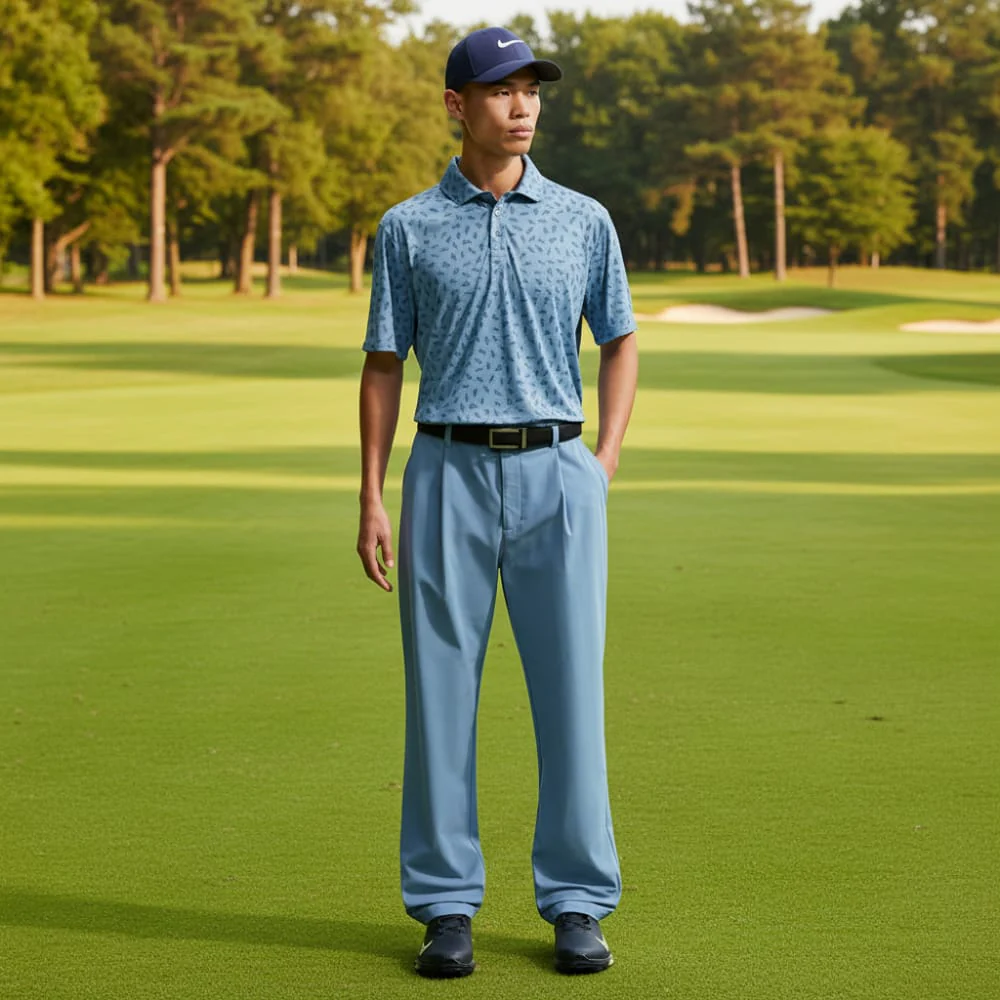 Nike Dri-Fit Par 5 Shoe Print Polo Shirt - Work Blue/Work Blue - Image 4