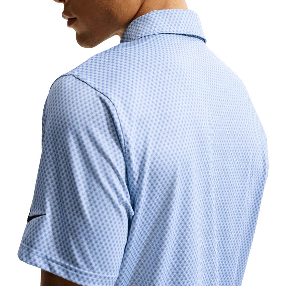 Nike Dri-Fit Velocity Floral Print Polo Shirt - White/Work Blue/Black - Image 3
