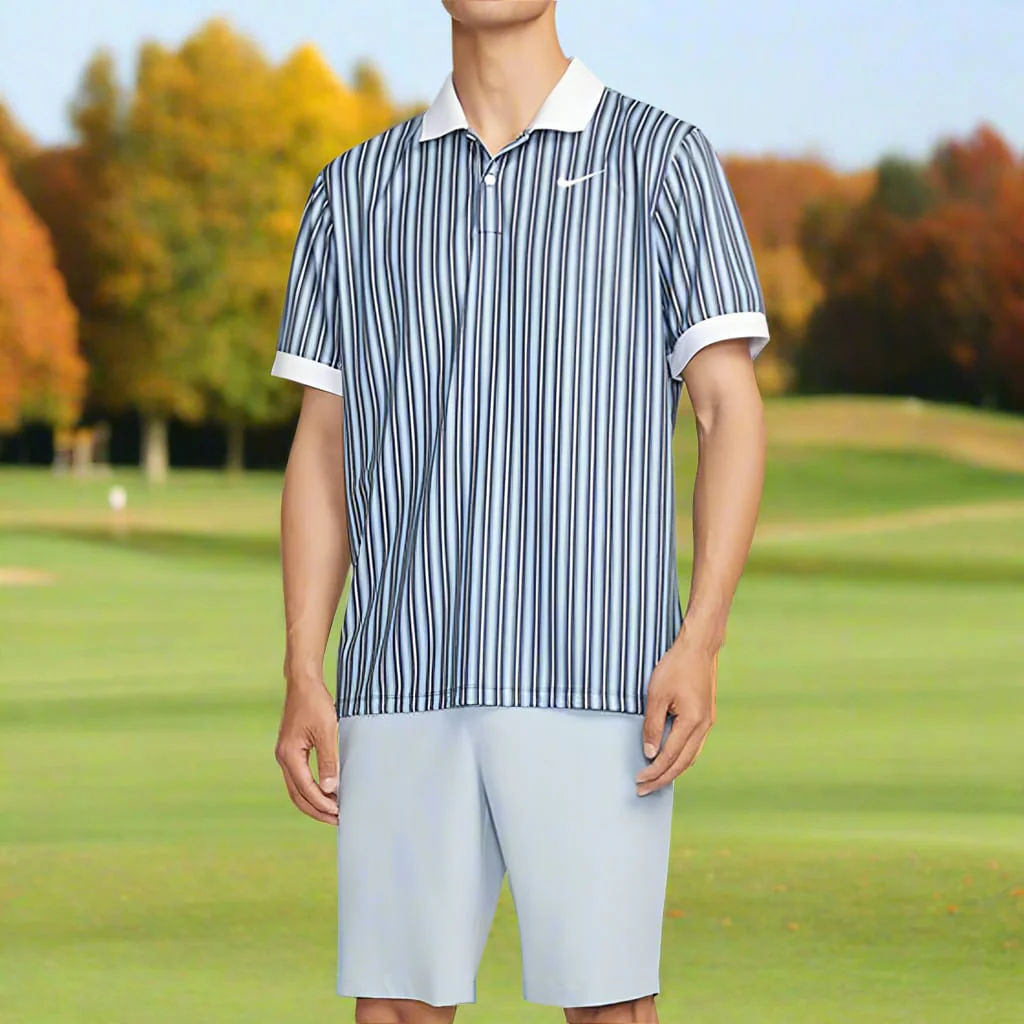 Nike Dri-Fit Victory+ Polo Shirt - Lt Armory Blue/White - Image 6