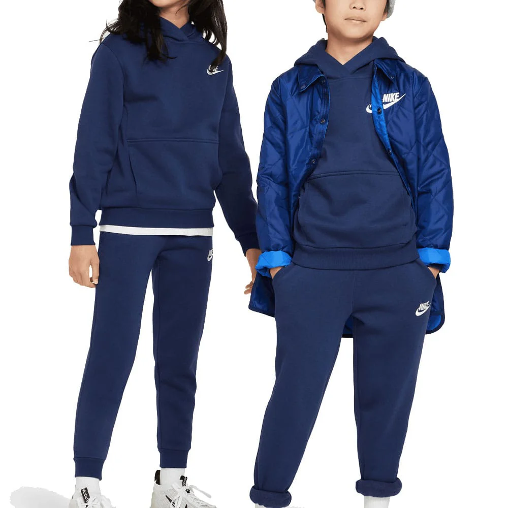Nike Junior Sportswear Club Fleece Hoodie - Midnight Navy/White - Image 3