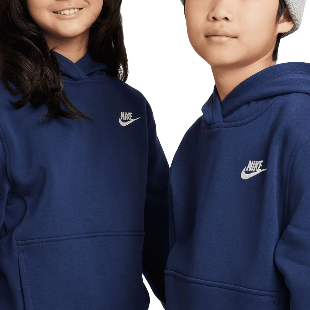 Nike Junior Sportswear Club Fleece Hoodie - Midnight Navy/White - Image 4