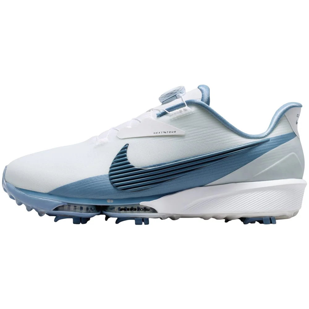Nike Next% Tour 3 Waterproof Spiked Shoes - White/Thunder Blue/Work Blue - Image 2