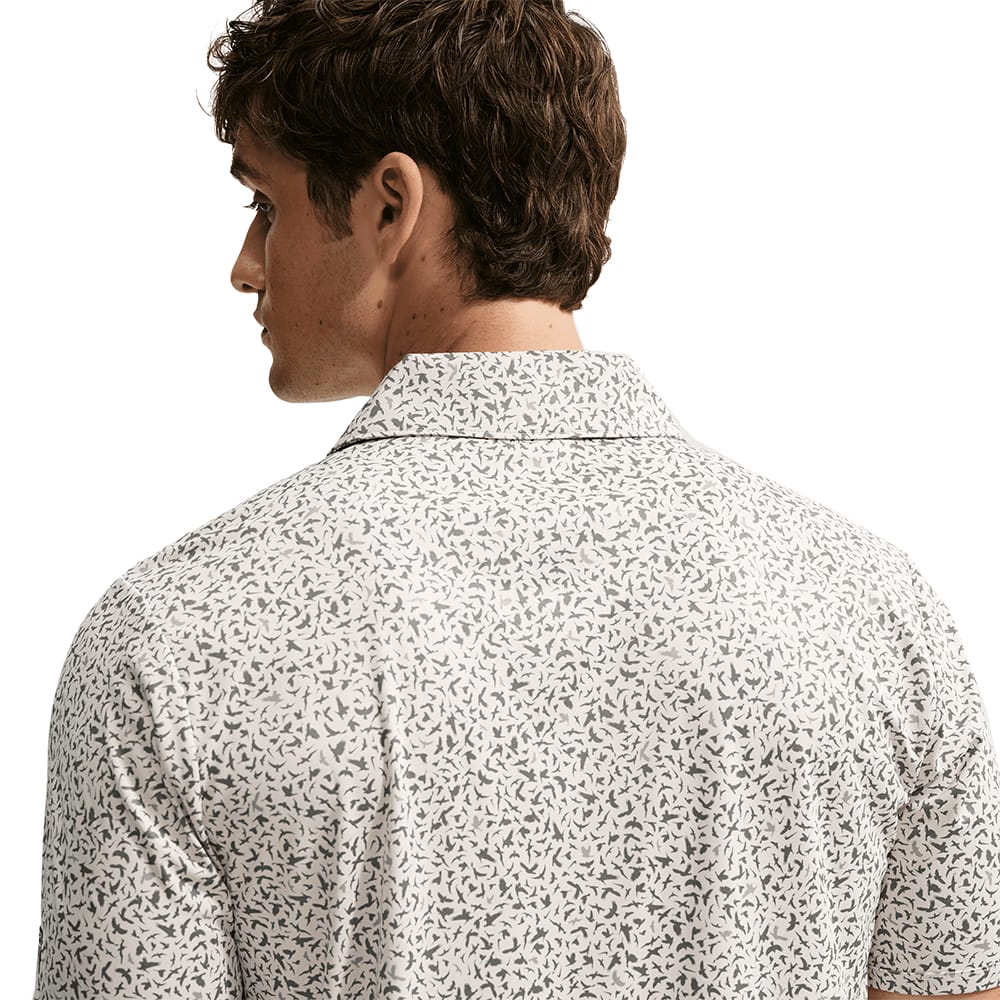 Nike Par Dri-Fit Microprint Birds Polo Shirt - Light Orewood Brn - Image 3