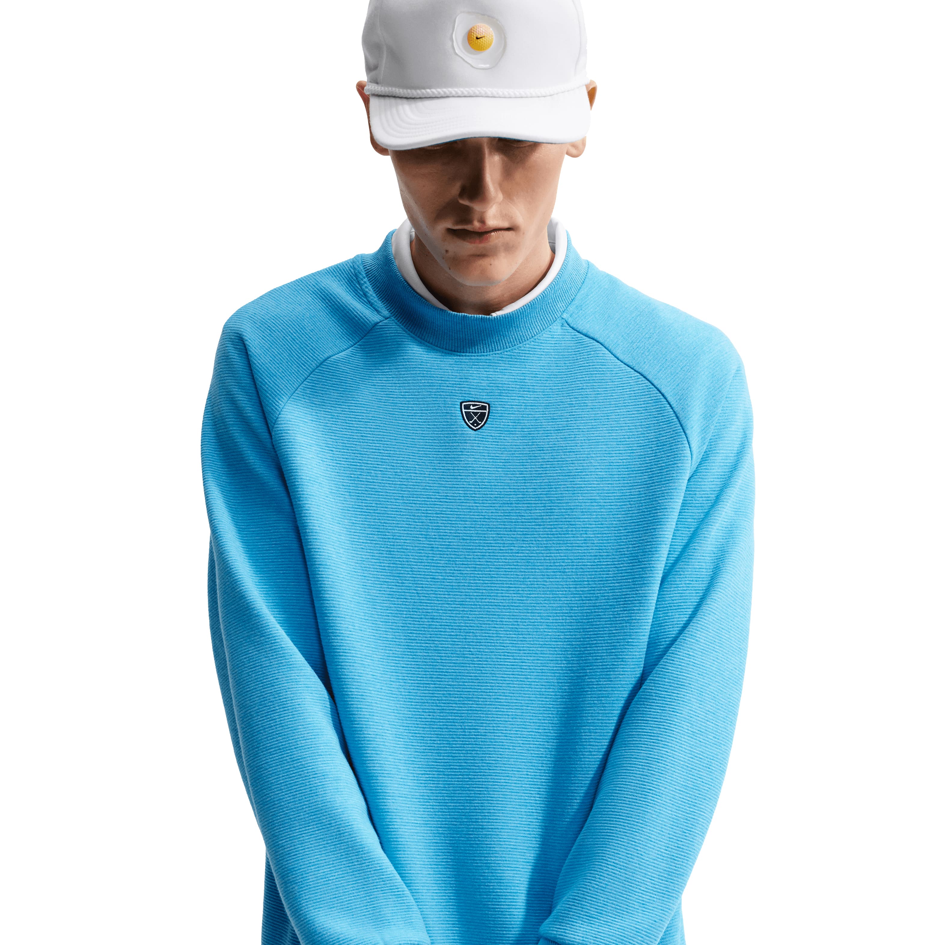 Nike Par Therma-Fit Crew Neck Pullover - Aurora Blue/White/Black - Image 5