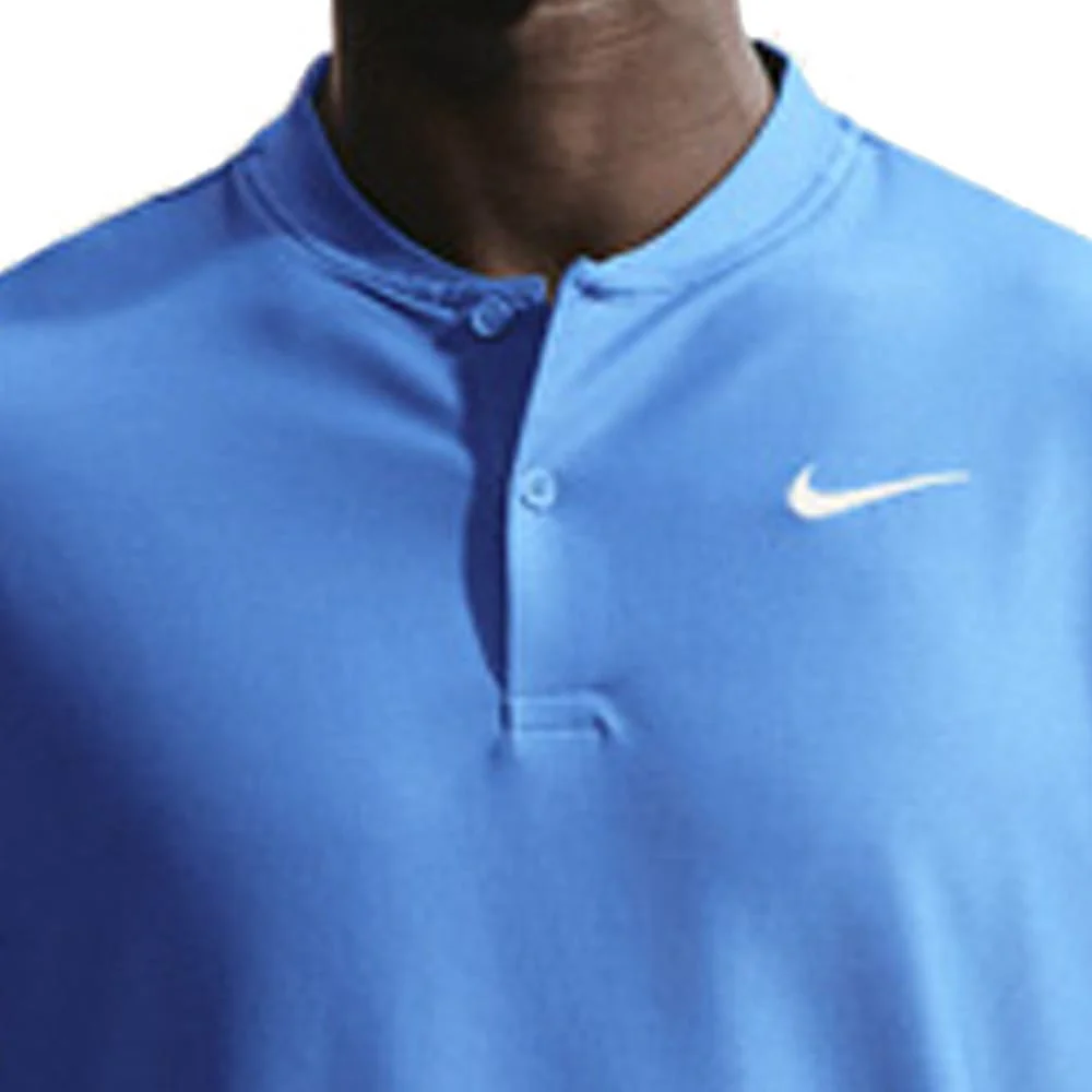 Nike Dri-Fit Velocity Blade Polo Shirt - Pacific Blue/White - Image 3