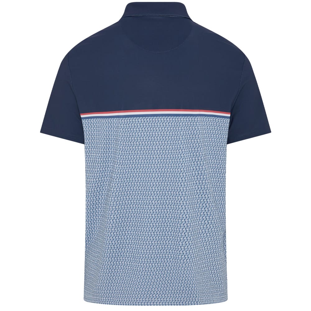Original Penguin Engineered "P" Colour Block Print Polo Shirt - Black Iris - Image 2