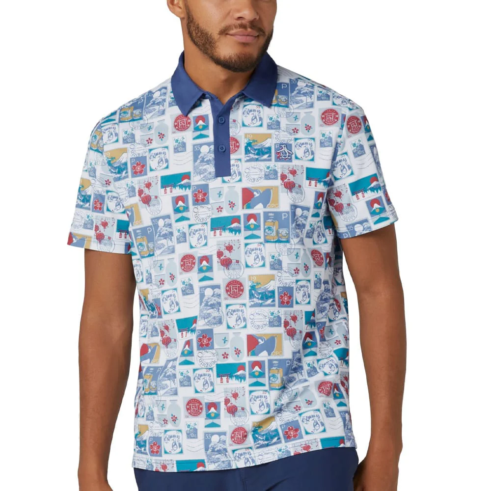Original Penguin Pete's Stamp Roadmap Polo Shirt - Bright White - Image 3