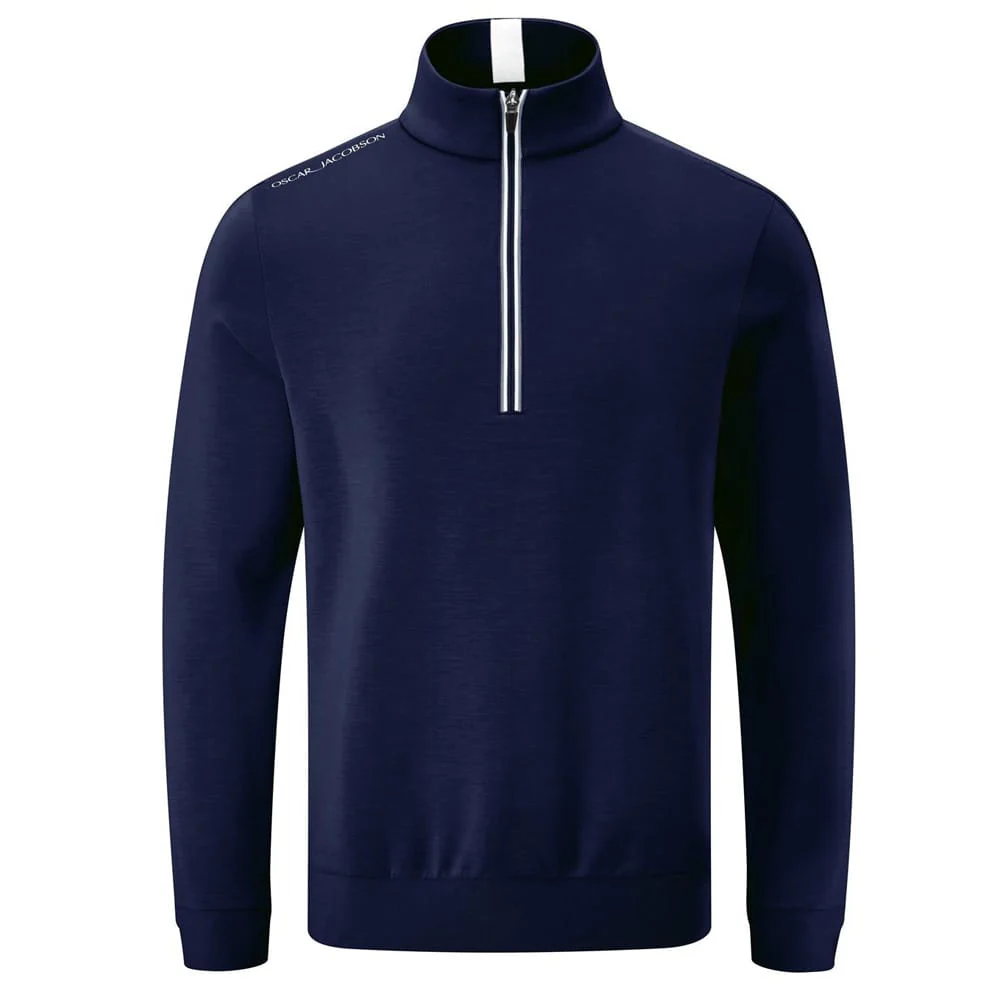 Oscar Jacobson Drew 1/4 Zip Pullover - Navy