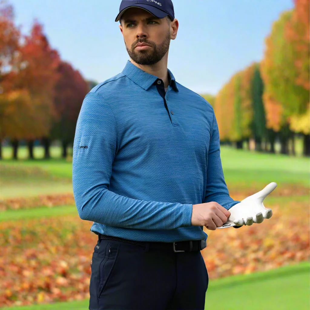 Ping Creek Polo Shirt - Tidal Blue Melange - Image 6