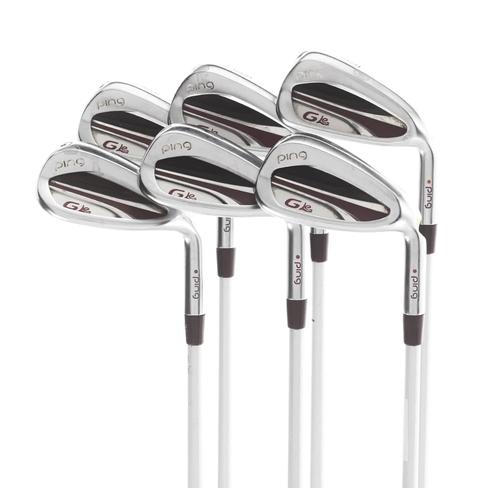 Ping G Le2 Graphite Ladies Right Hand Irons 7-SW+AW Orange Dot 2* Flat Ladies - Ping ULT 240