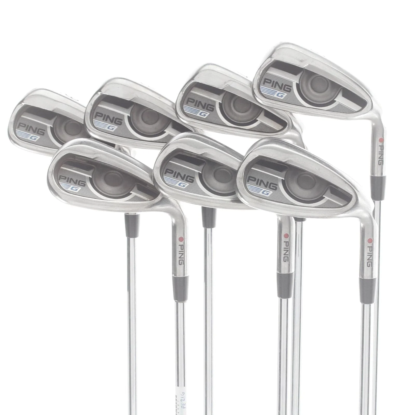Ping G Series Steel Mens Right Hand Irons 6-SW+UW Orange Dot 2* Flat Regular - Ping AWT 2.0