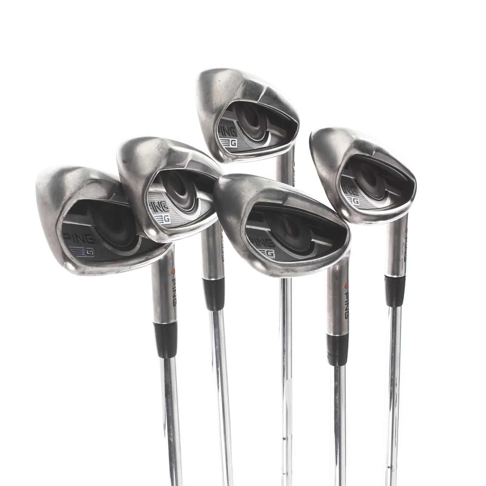Ping G Series Steel Mens Right Hand Irons 7-SW Orange Dot 2.25* Flat Regular - KBS Tour 110 - Image 2