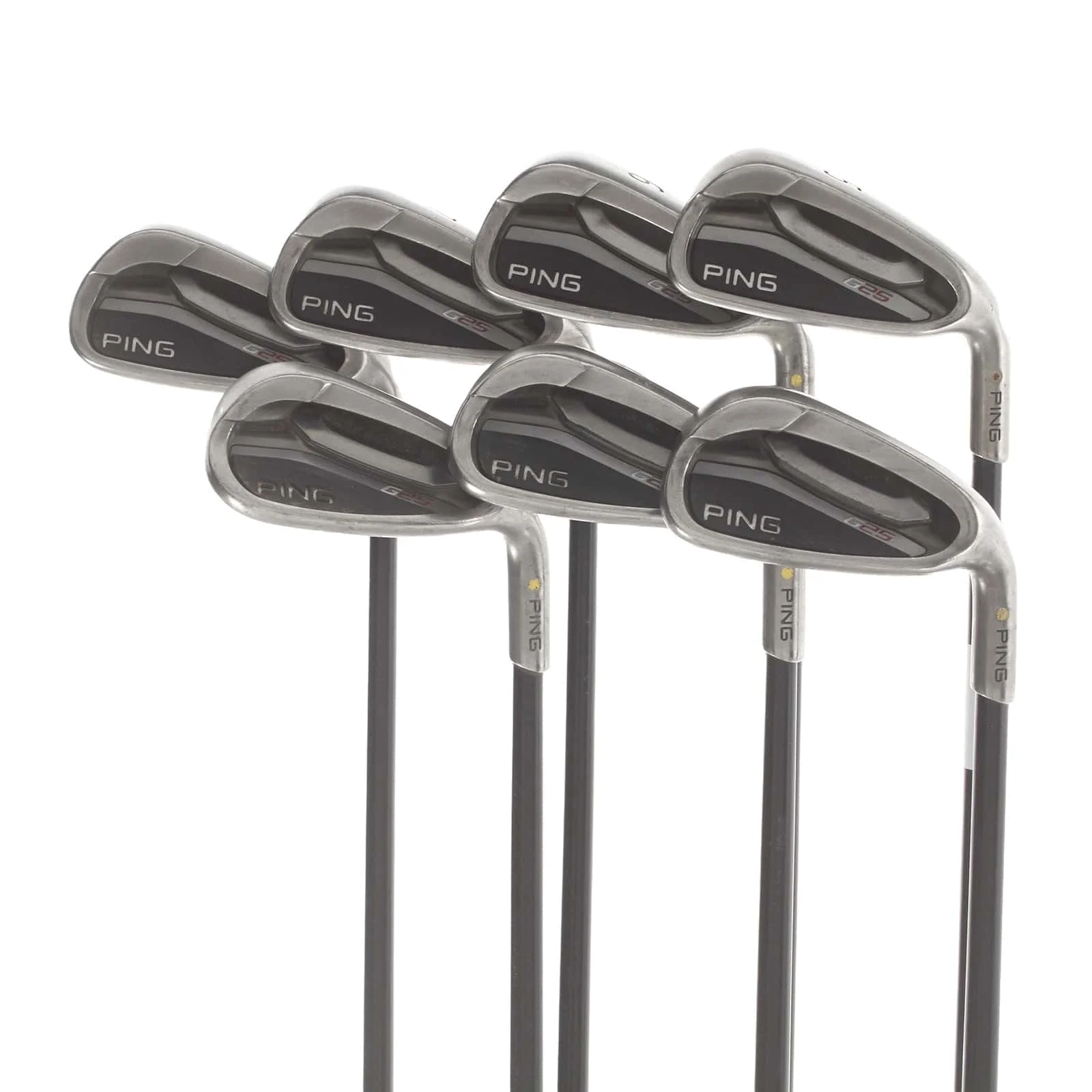 Ping G25 Graphite Mens Right Hand Irons 5-SW +0.5" Yellow Dot 1.5* Upright Regular - Ping TFC 189