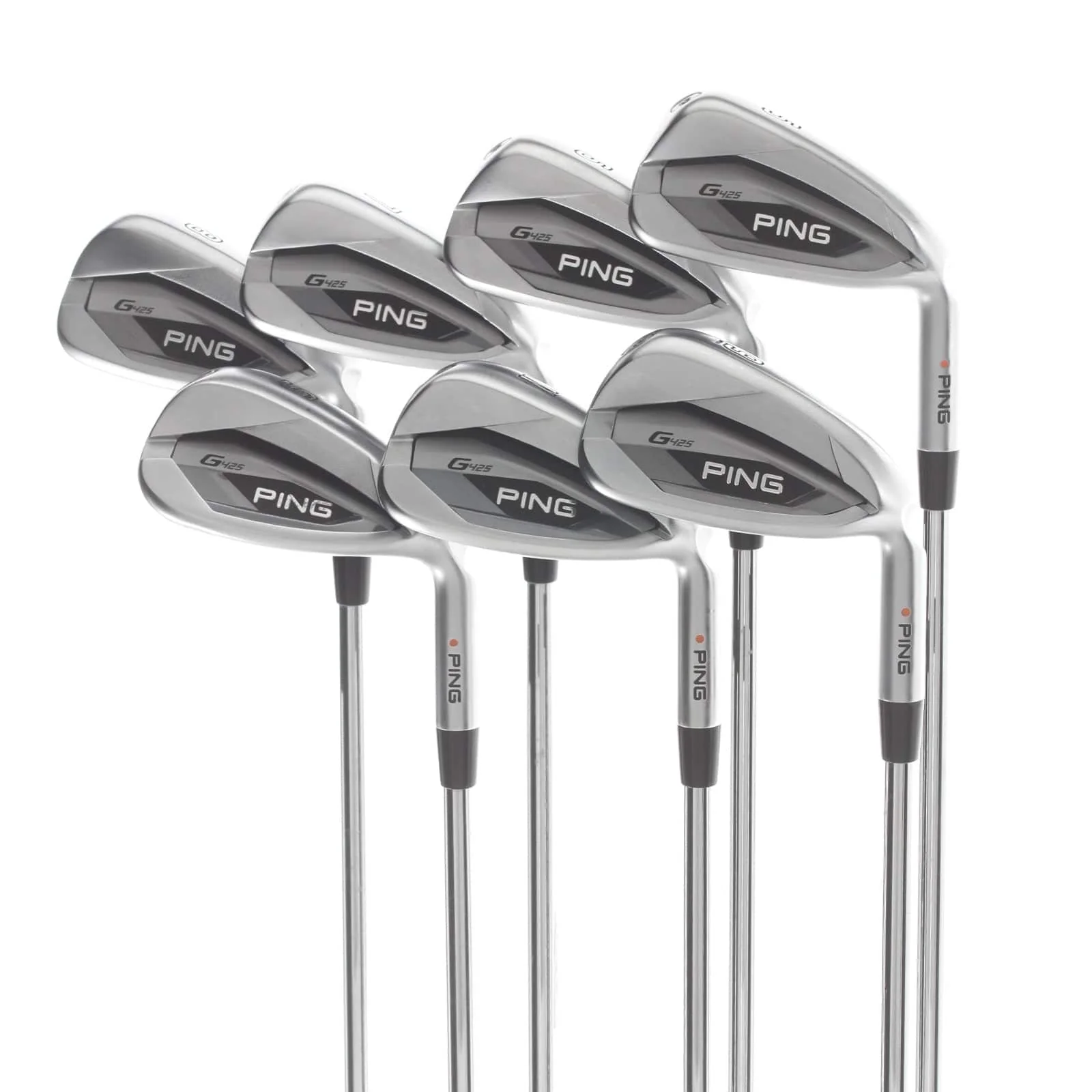 Ping G425 Steel Mens Right Hand Irons 5-SW Red Dot 1* Flat Stiff - Ping AWT 2.0
