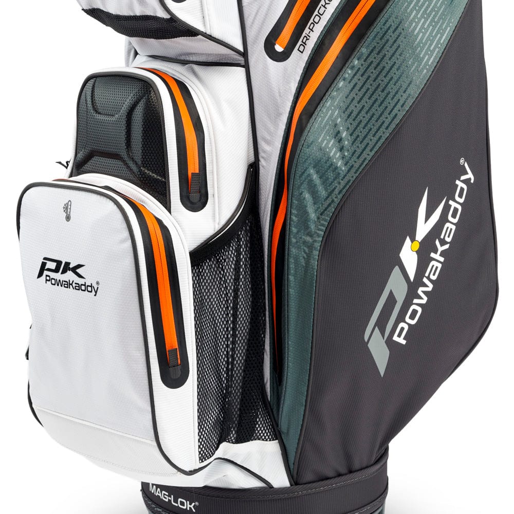 PowaKaddy Dri-TECH Waterproof Cart Bag - Grey/White/Orange - Image 4