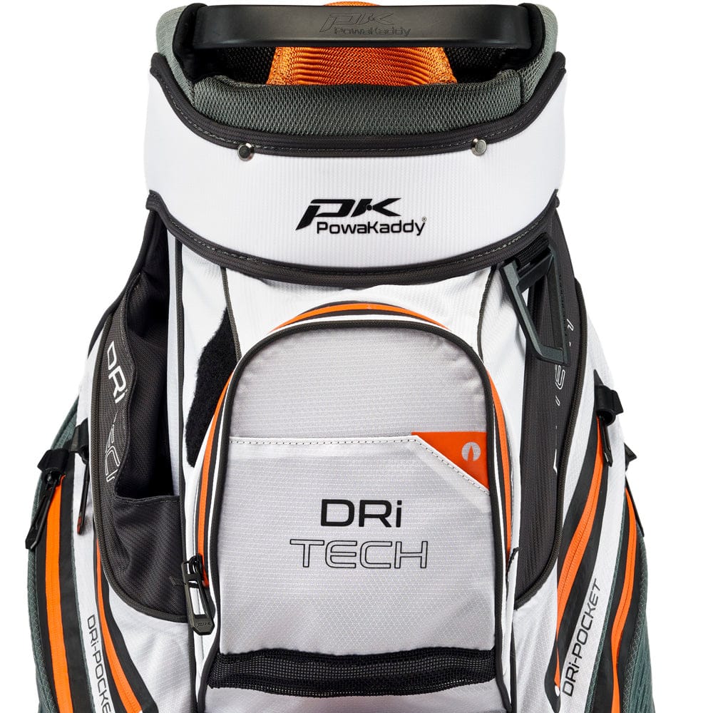 PowaKaddy Dri-TECH Waterproof Cart Bag - Grey/White/Orange - Image 5
